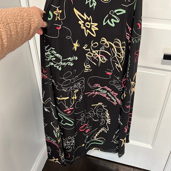 ARITZIA • BABATON wallace slit wrap maxi dress with doodle design S - Picture 10 of 10